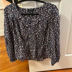 Madewell Navy Floral Blouse